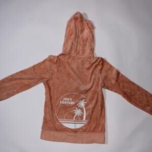 Y2K Juicy Couture Peachy Zip Up Jacket With A White Glitter Logo Size M
